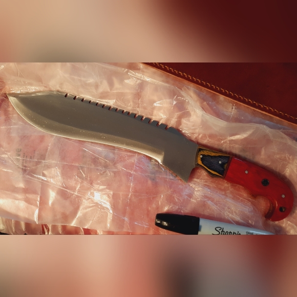 Huge gorgeous rare custom hand-forged knife w sheath, great gift, high-quality! - Picture 16 of 16